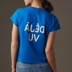 Clare V Anthropologie Deja Vu Crop Graphic Tee